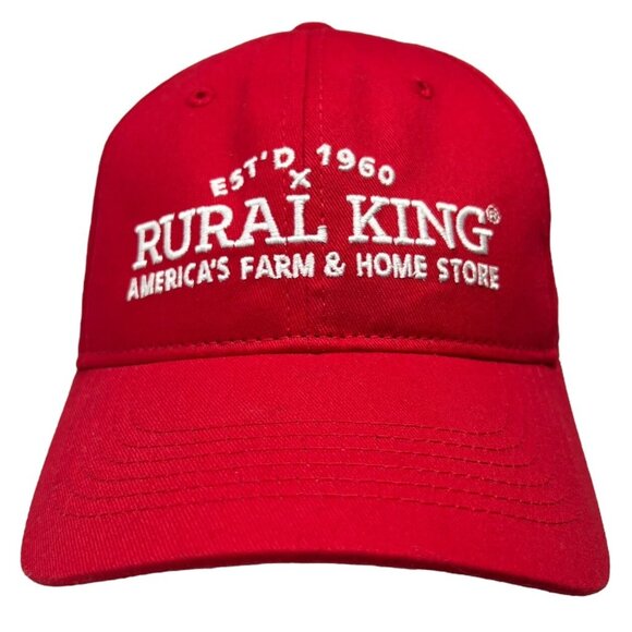 Rural King America's Farm and Home Snapback Hat Red Adjustable Baseball Cap NWT - Picture 1 of 9